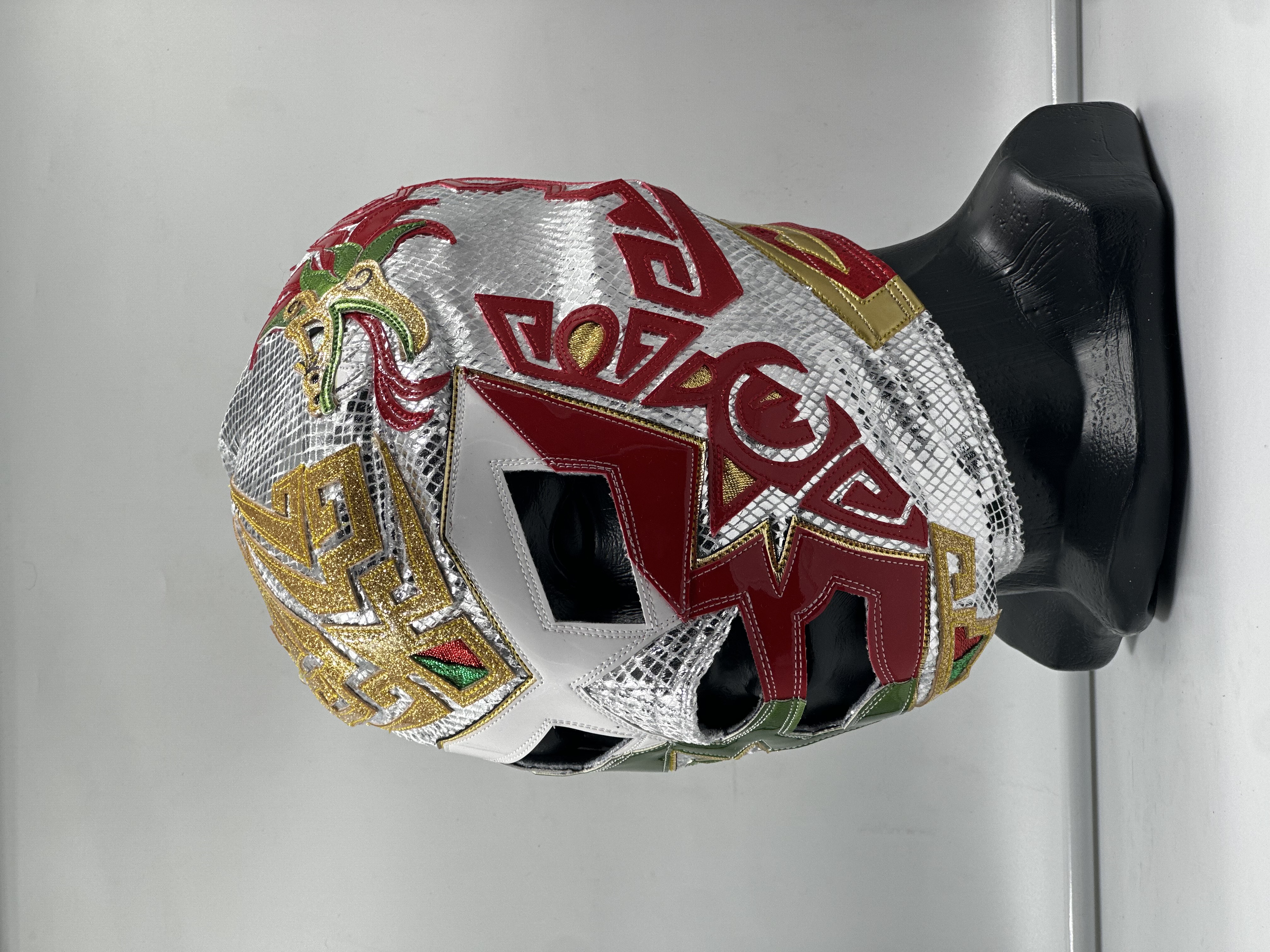 MÁSCARA PROFESIONAL QUETZALCOATL PLATEADO/TRICOLOR