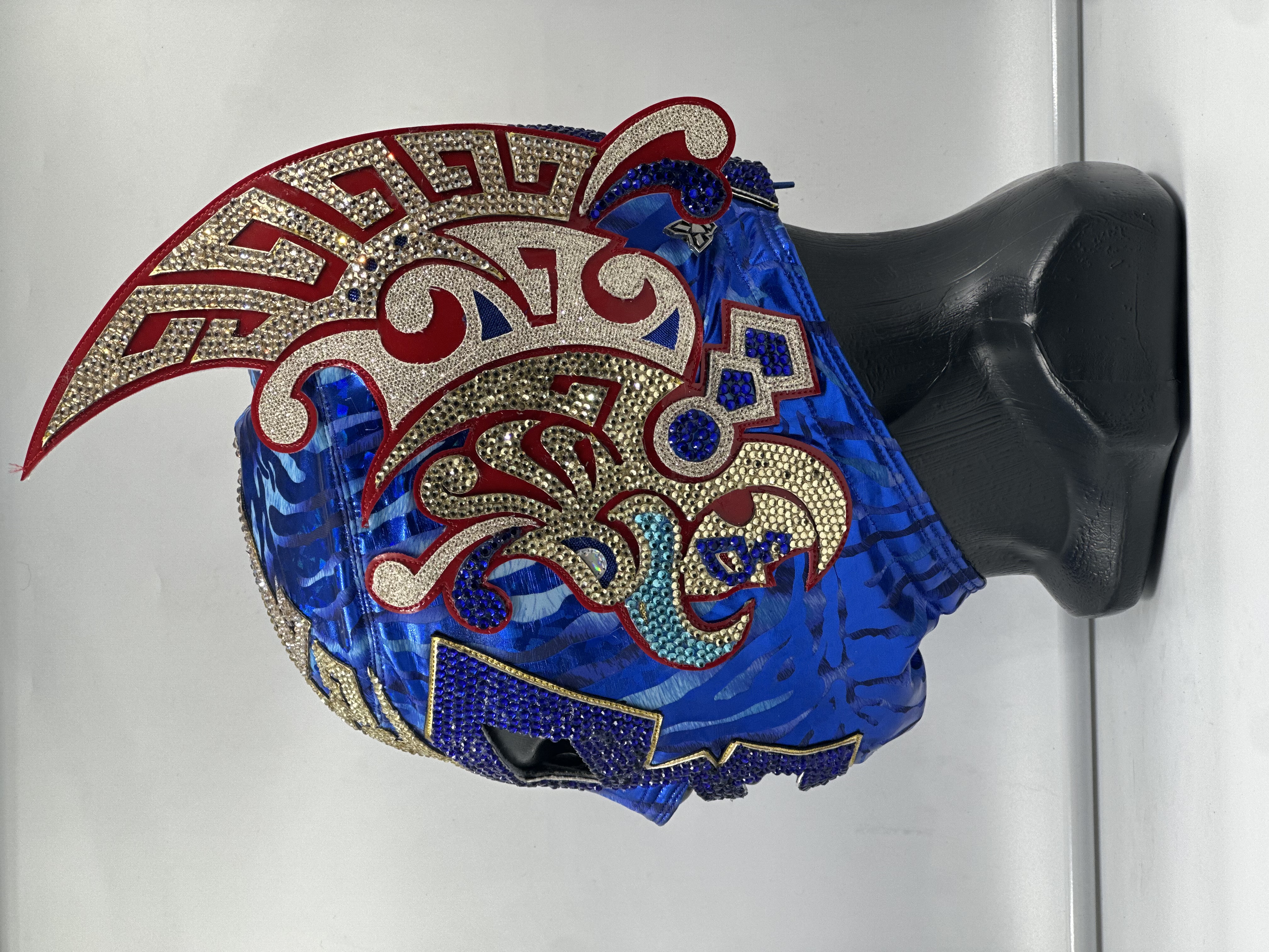 MÁSCARA PROFESIONAL PEDRERÍA EDICIÓN TRIPLEMANIA XXXIII AZUL REY/DORADO