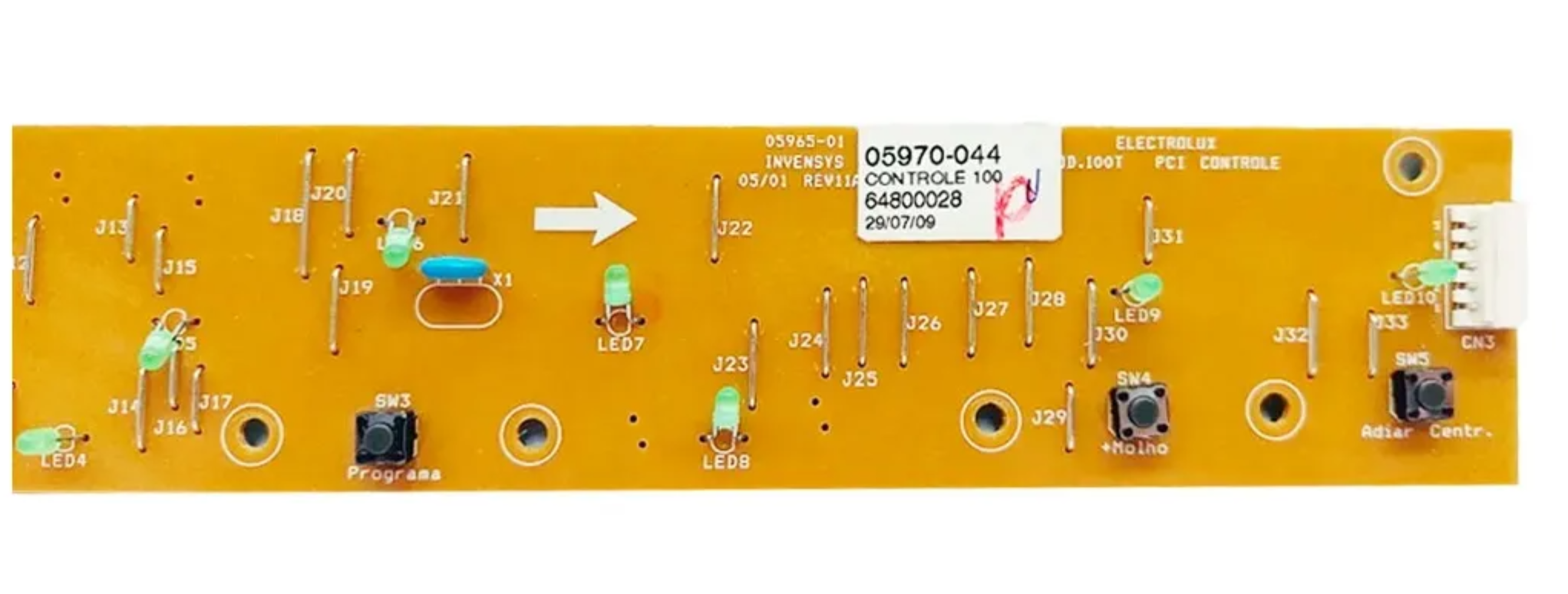 Placa Interface Superior Lavadora Electrolux Top8 64800028