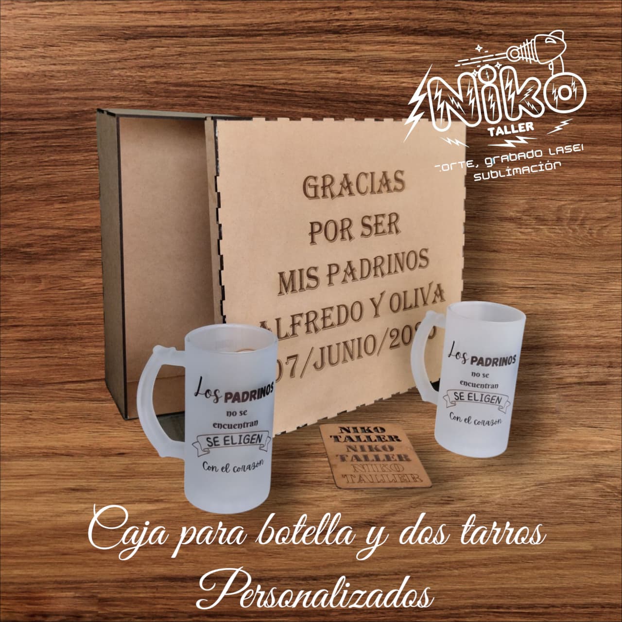 Caja para Botella y 2 Tarros