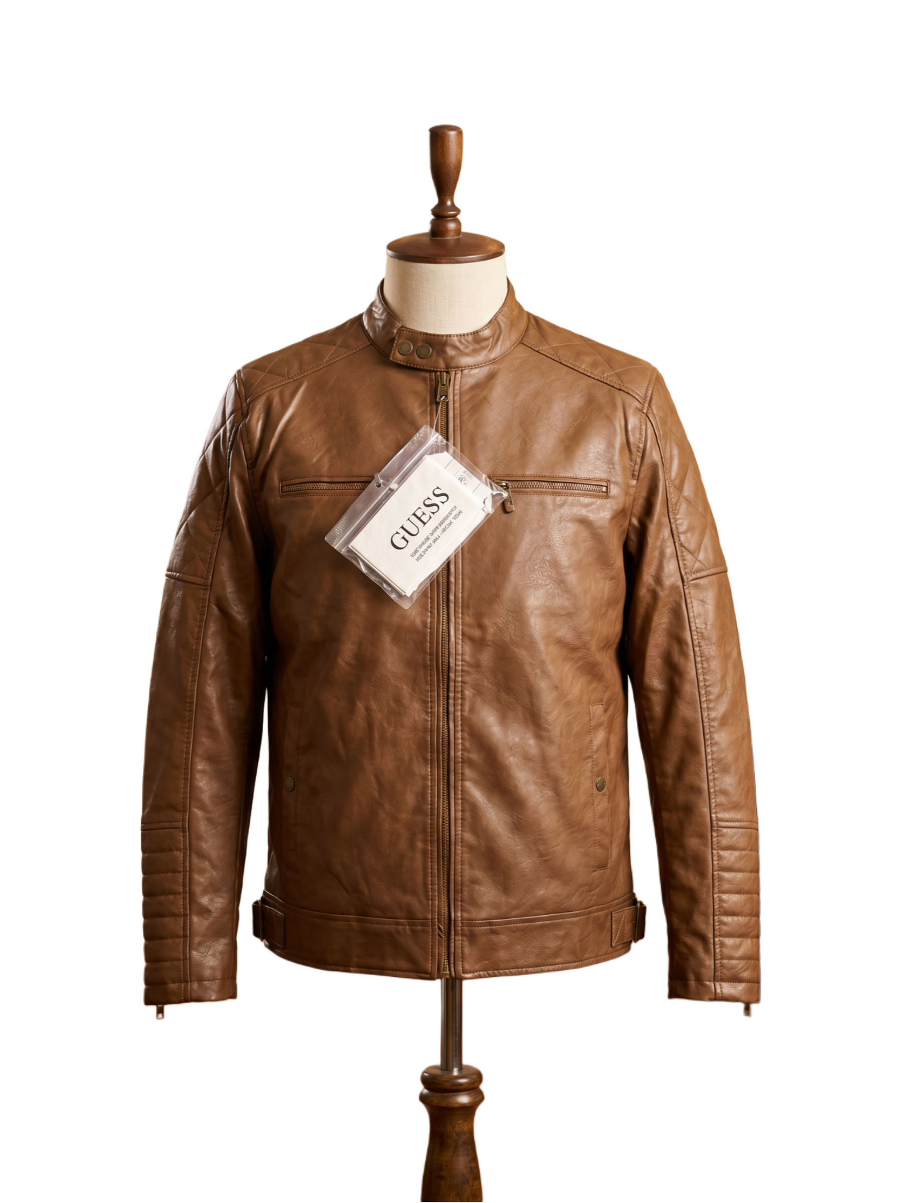 Chaqueta de cuero marrón guess