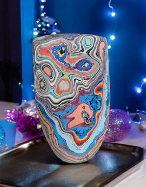 Hand cut New Graffiti Fordite Cabochon