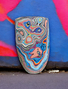 Hand cut New Graffiti Fordite Cabochon