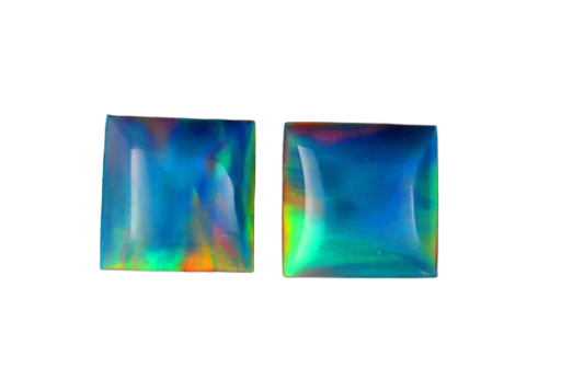 Aurora Opal cabochon matched pair 