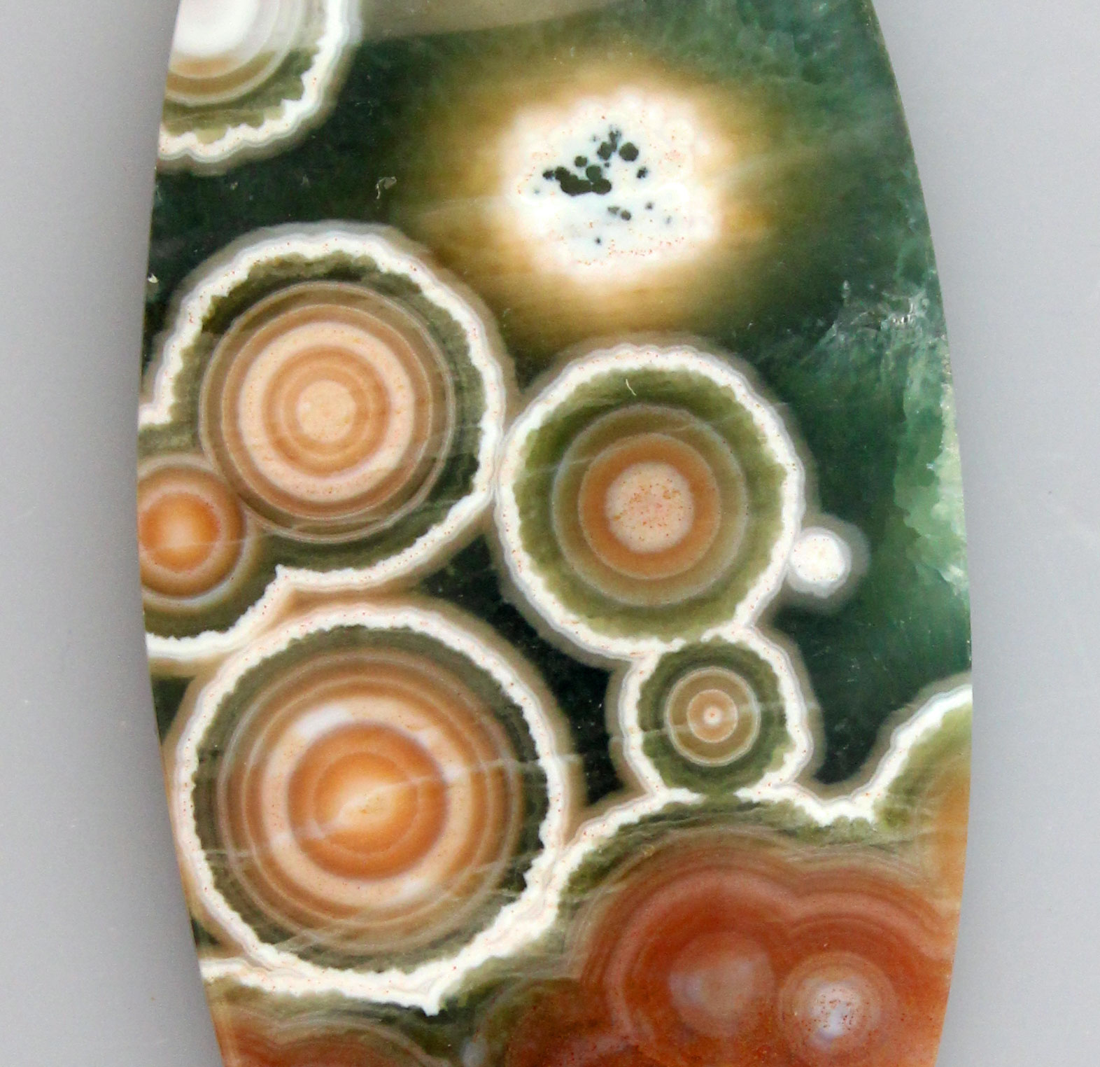 Muesum Grade Bulls eye Hand cut Rare Ocean Jasper 