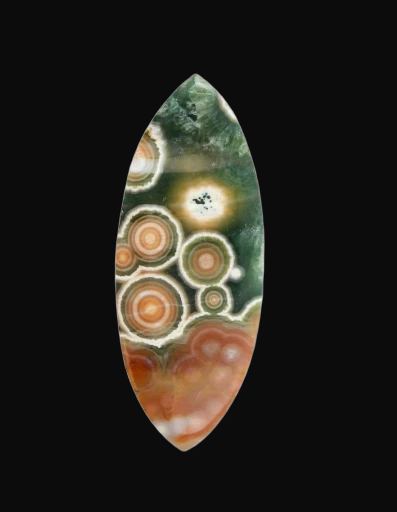 Muesum Grade Bulls eye Hand cut Rare Ocean Jasper 