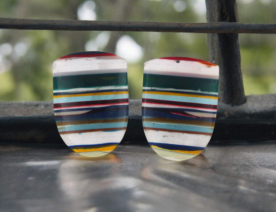 Surfite matched pair of cabochons