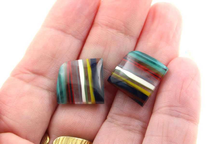 Surfite matched pair of cabochons