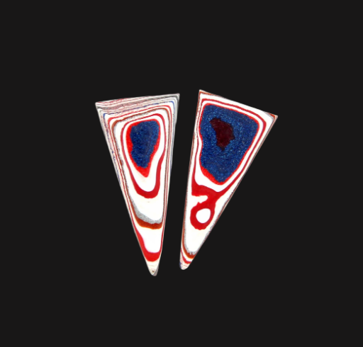 Kenworth Fordite Pair of cabochons