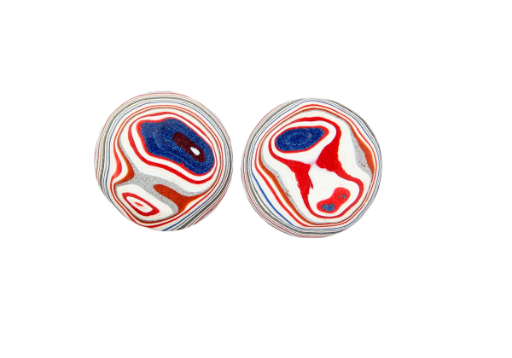 Kenworth Fordite Pair of cabochons