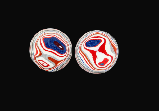 Kenworth Fordite Pair of cabochons