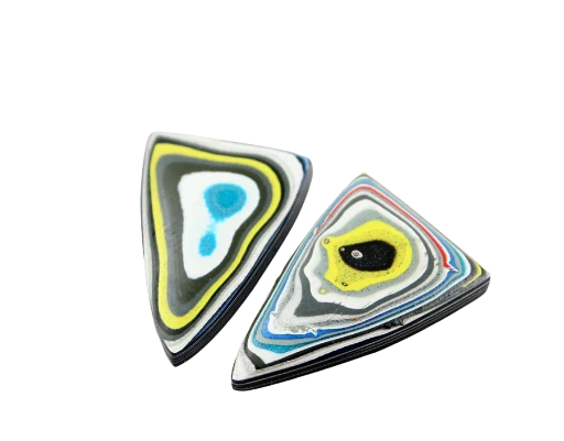 Kenworth Fordite Pair of cabochons