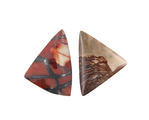 Hand Cut Paint Stone and Deschutes Jasper Set of cabochon's 