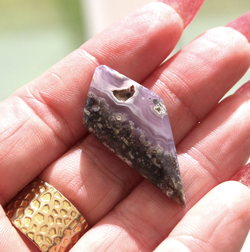 Indonesian Purple Moss Agate Cabochon