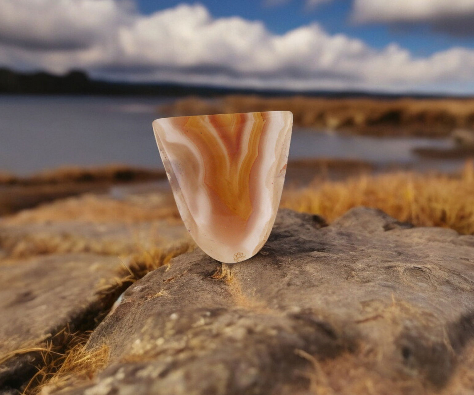 Orange Laguna Agate Cabochon 