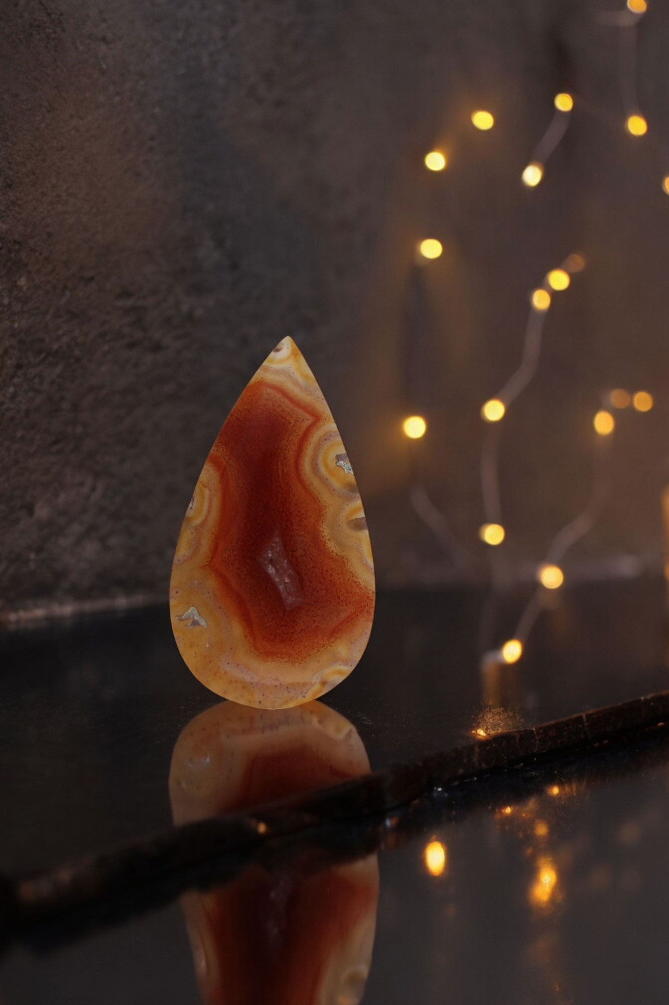 Dark Orange  Laguna Agate Cabochon 