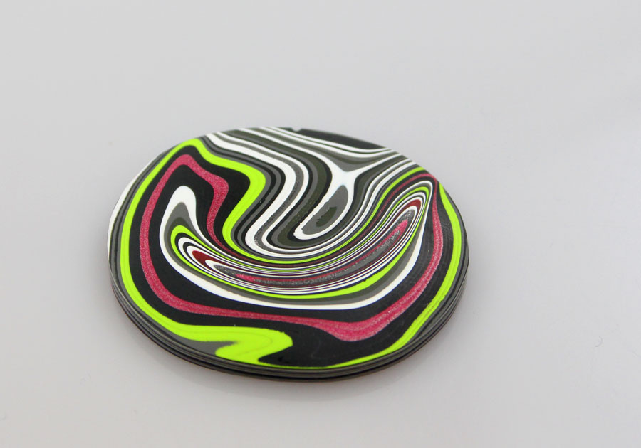 Hand Cut Pink and Lime Jeep Fordite 