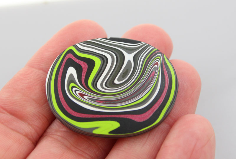 Hand Cut Pink and Lime Jeep Fordite 