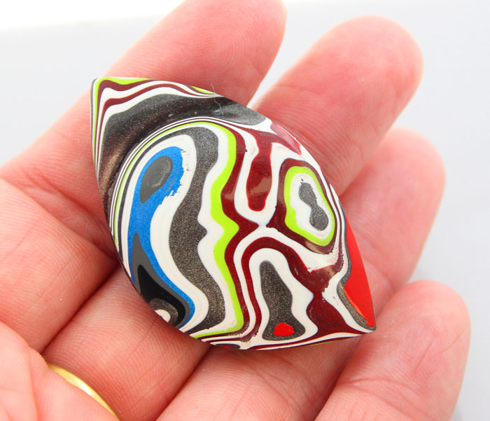 Hand Cut Carved dome  Jeep Fordite 