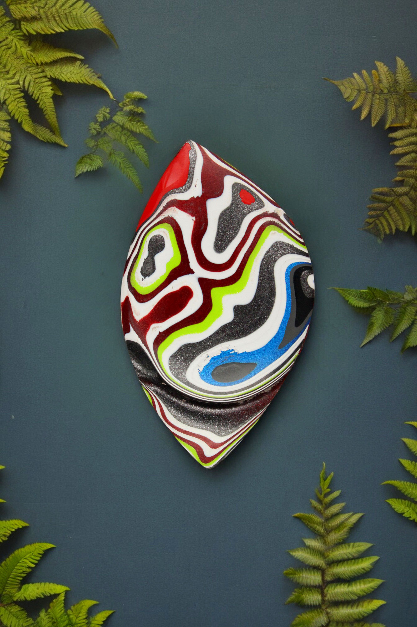 Hand Cut Carved dome  Jeep Fordite 