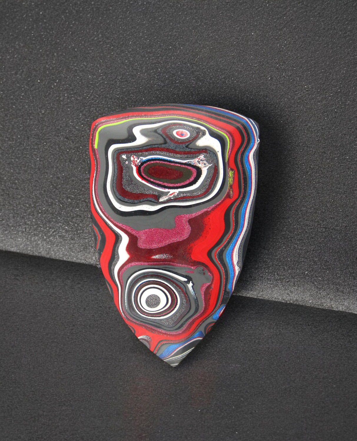 Hand cut metallic Jeep Fordite Cabochon 