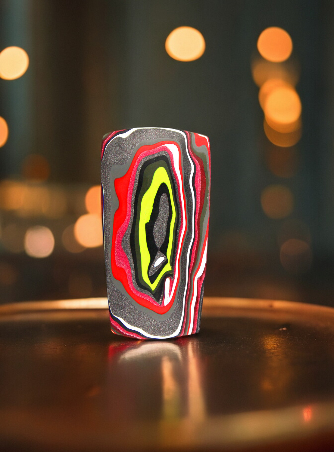 Hand cut metallic Jeep Fordite Cabochon 