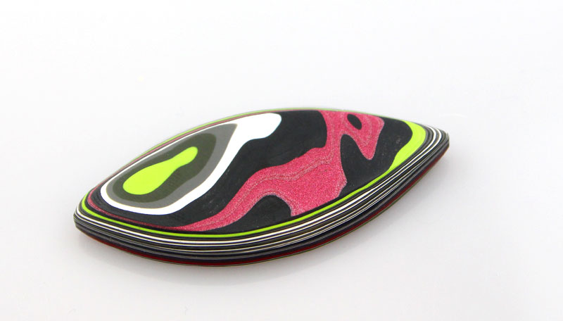 Hand Cut Pink and Lime Jeep Fordite 