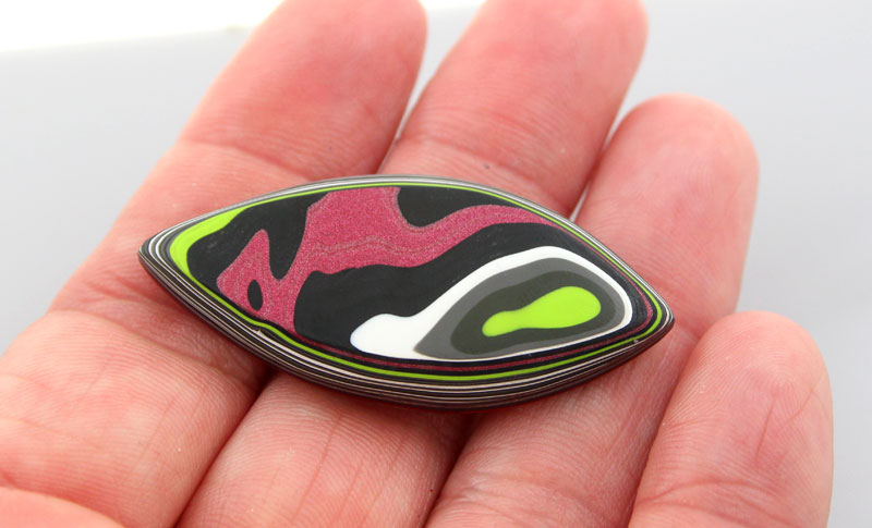 Hand Cut Pink and Lime Jeep Fordite 