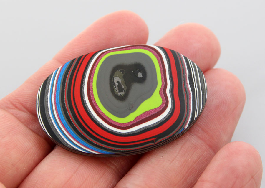 Hand Cut Pink and Lime Jeep Fordite 