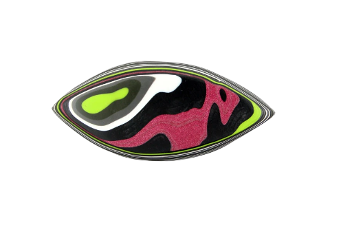 Hand Cut Pink and Lime Jeep Fordite 