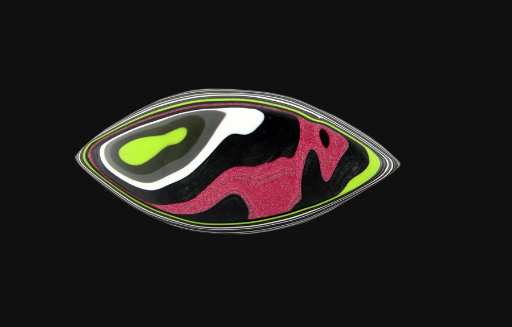 Hand Cut Pink and Lime Jeep Fordite 