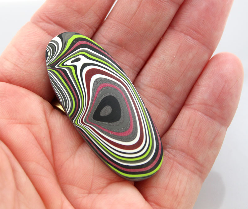 Hand Cut Pink and Lime Jeep Fordite 