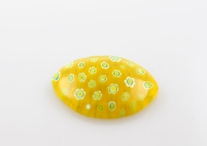 Hand Cut Milliflori glass Cabochon 