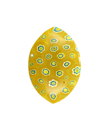 Hand Cut Milliflori glass Cabochon 