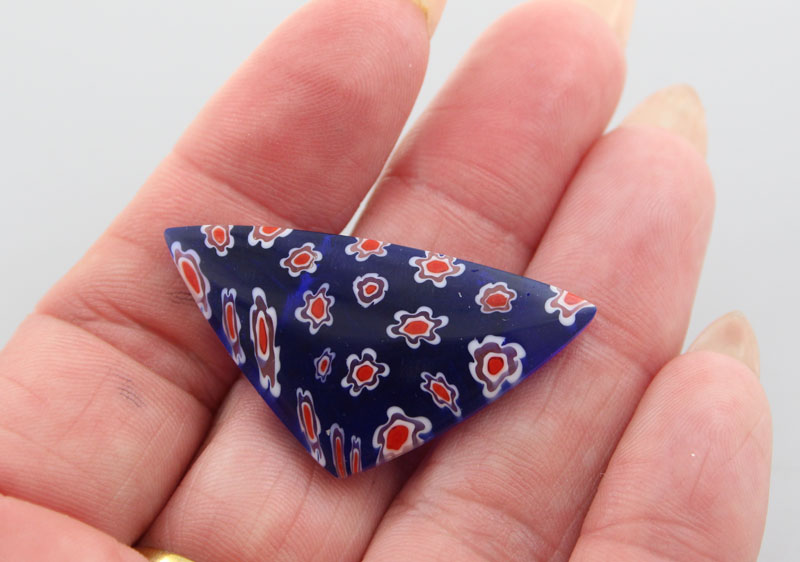Hand Cut Milliflori glass Cabochon 