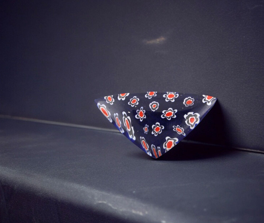 Hand Cut Milliflori glass Cabochon 