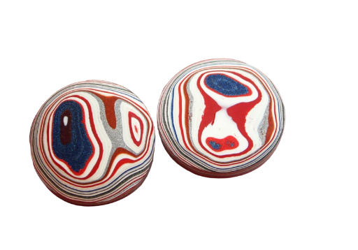 Kenworth Fordite Pair of cabochons