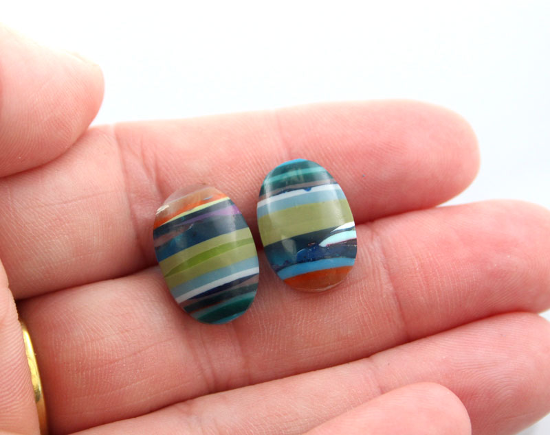 Surfite matched pair of cabochons