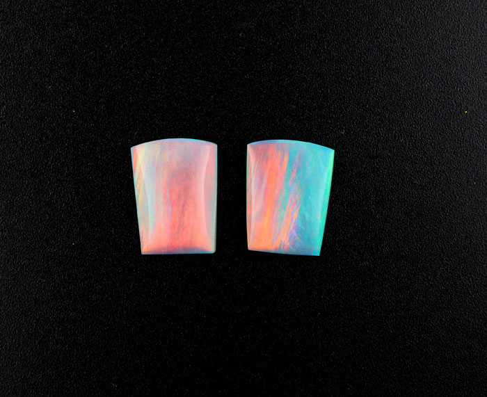 Aurora Opal cabochons matched pair 