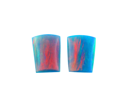 Aurora Opal cabochons matched pair 