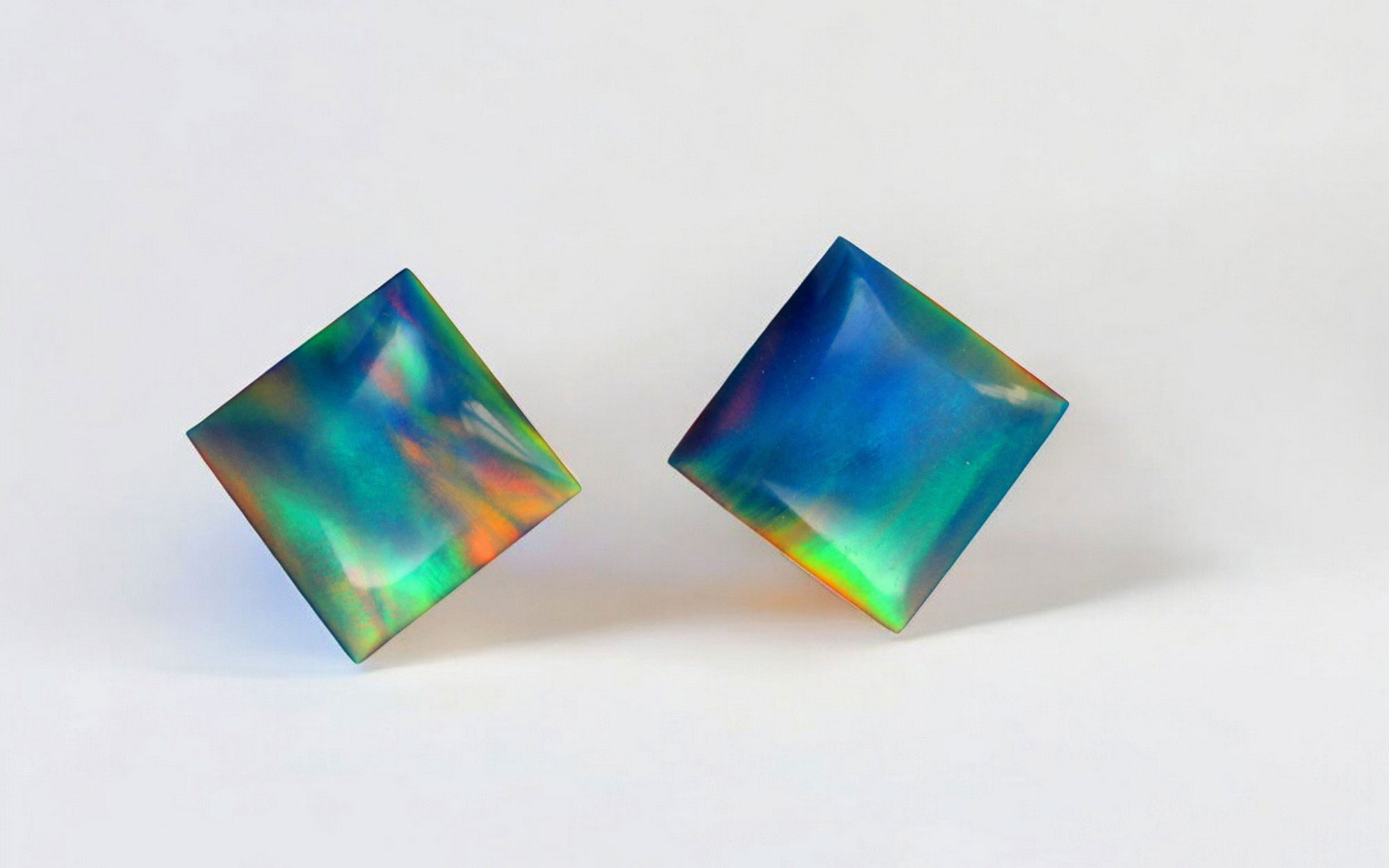 Aurora Opal cabochon matched pair 