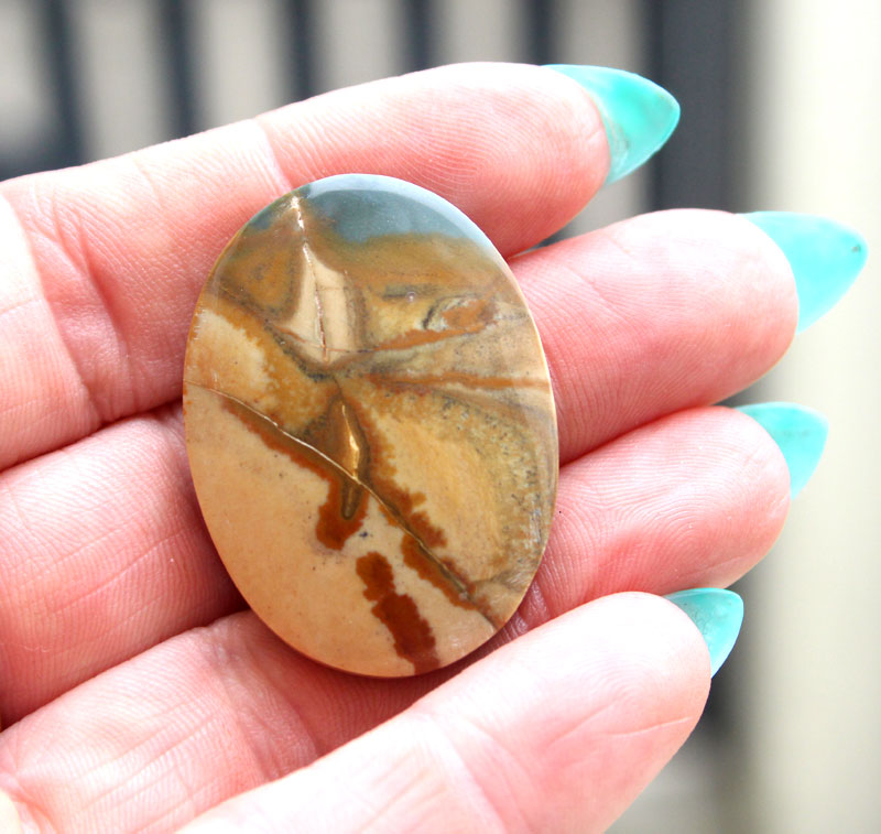 Hand cut Owhyee Jasper cabochon 