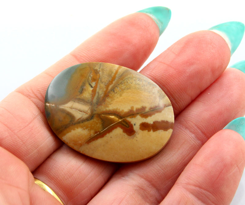 Hand cut Owhyee Jasper cabochon 
