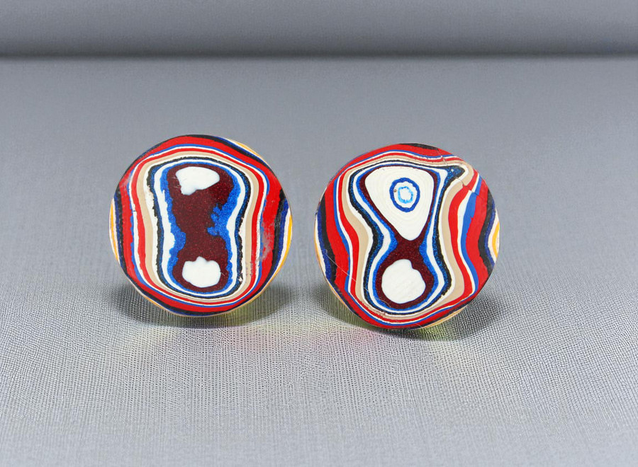 Fordite Pair of cabochons