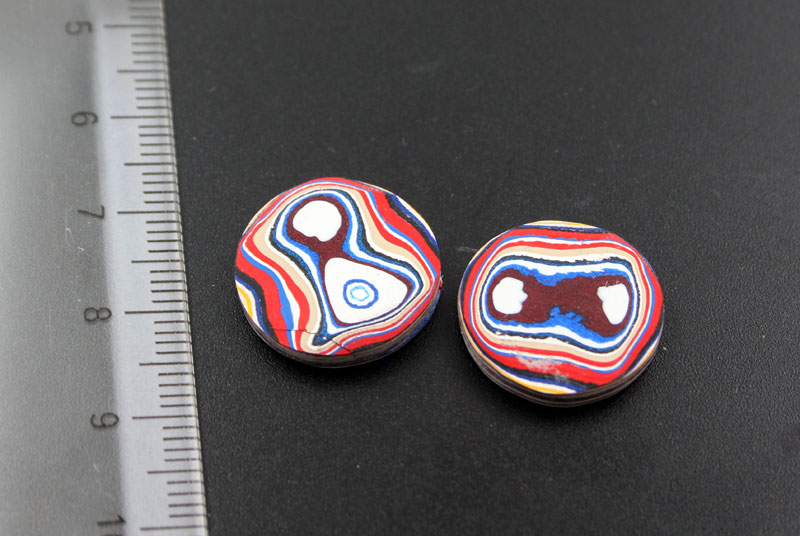 Fordite Pair of cabochons