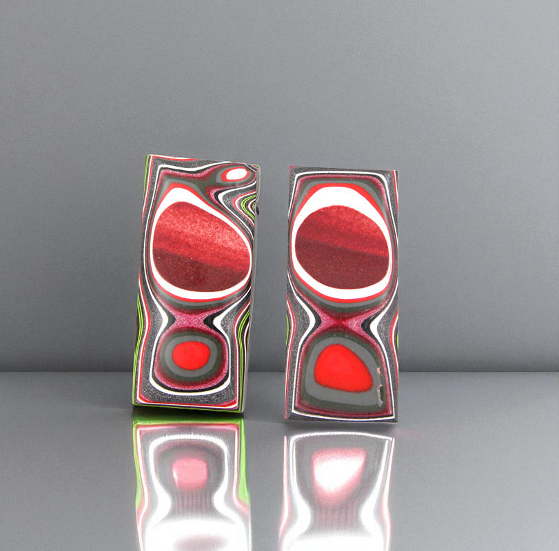 Fordite Pair of cabochons