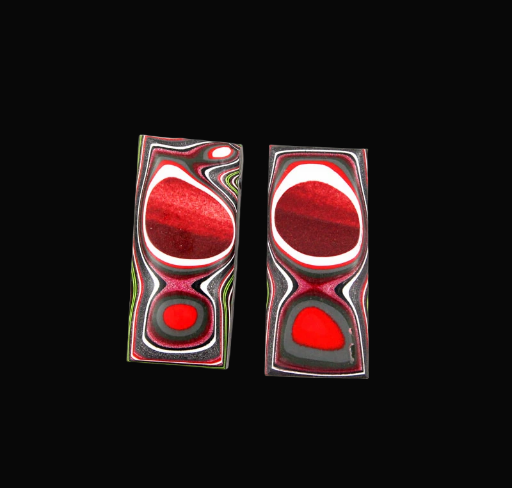 Fordite Pair of cabochons
