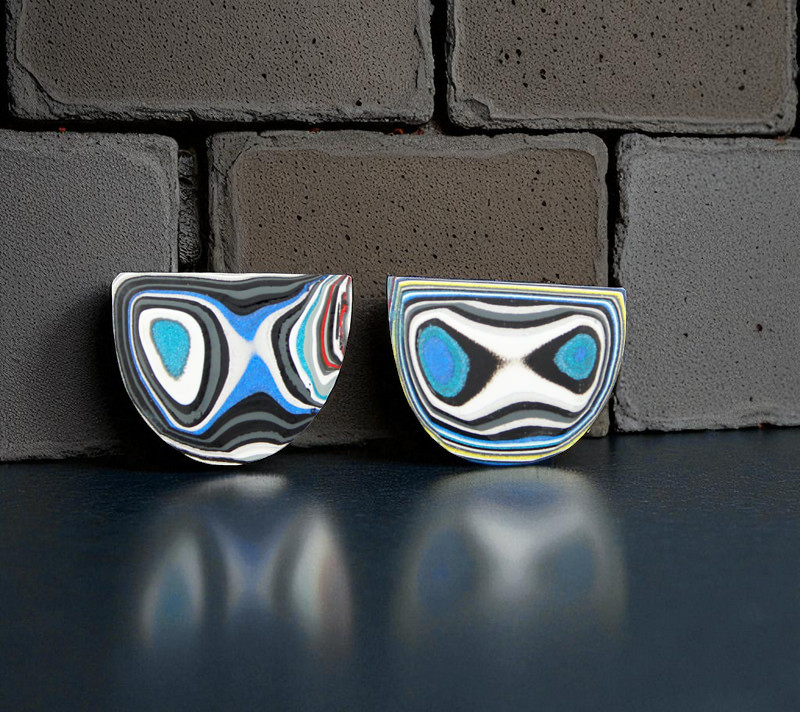 Fordite Pair of cabochons