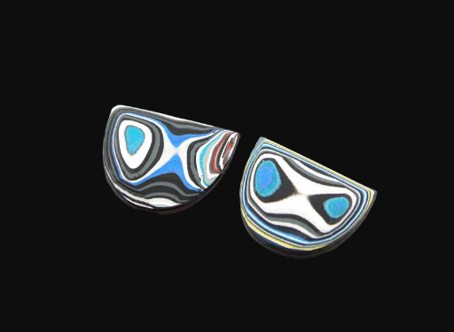 Fordite Pair of cabochons