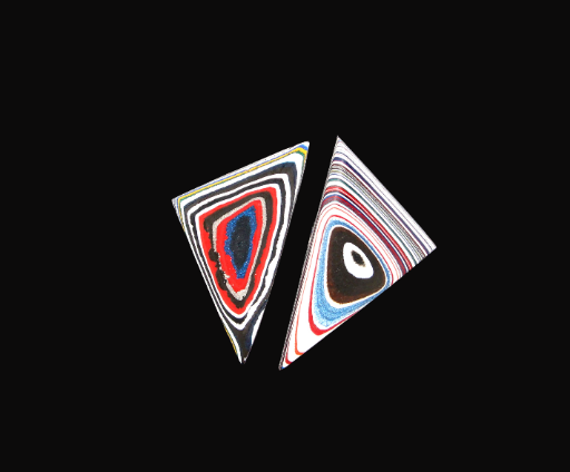 Fordite Pair of cabochons